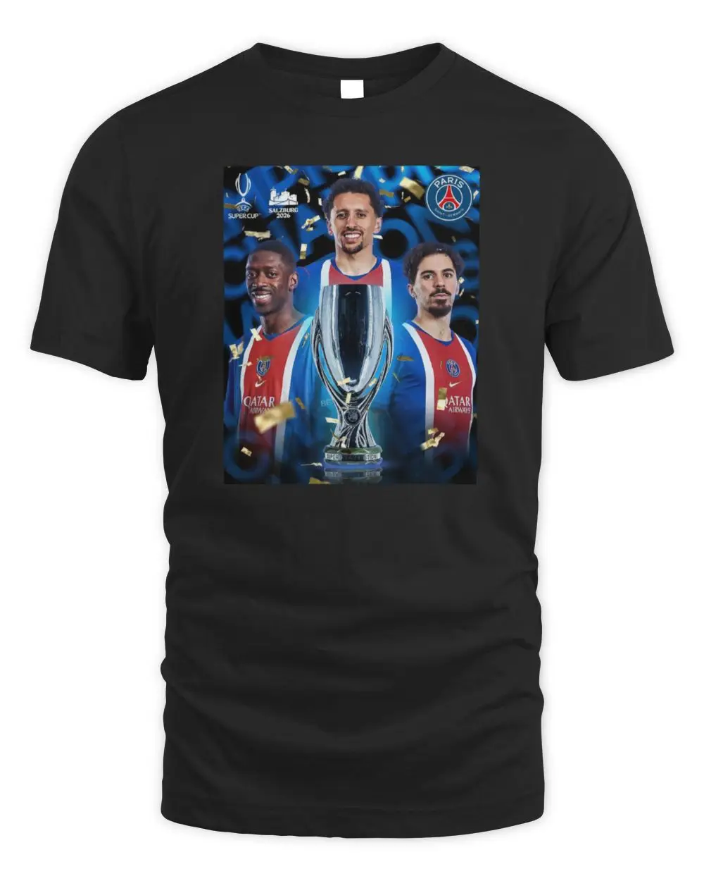 Paris Saint-Germain UEFA Super Cup Champions Salzburg 2026 Players Trophy Celebration Graphic Hoodie