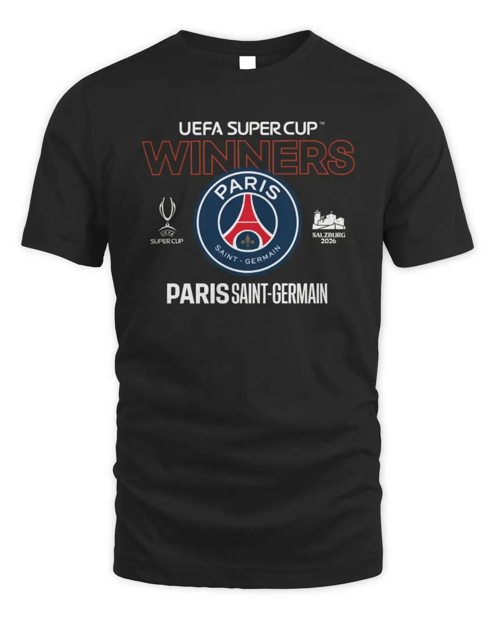Paris Saint-Germain UEFA Super Cup Winners Salzburg 2026 Hoodie Clothing