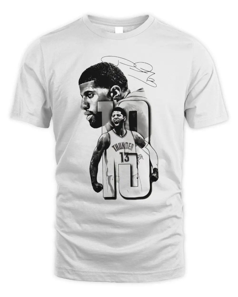 Paul George Oklahoma City Thunder Basketball Signature Portrait Shirt
