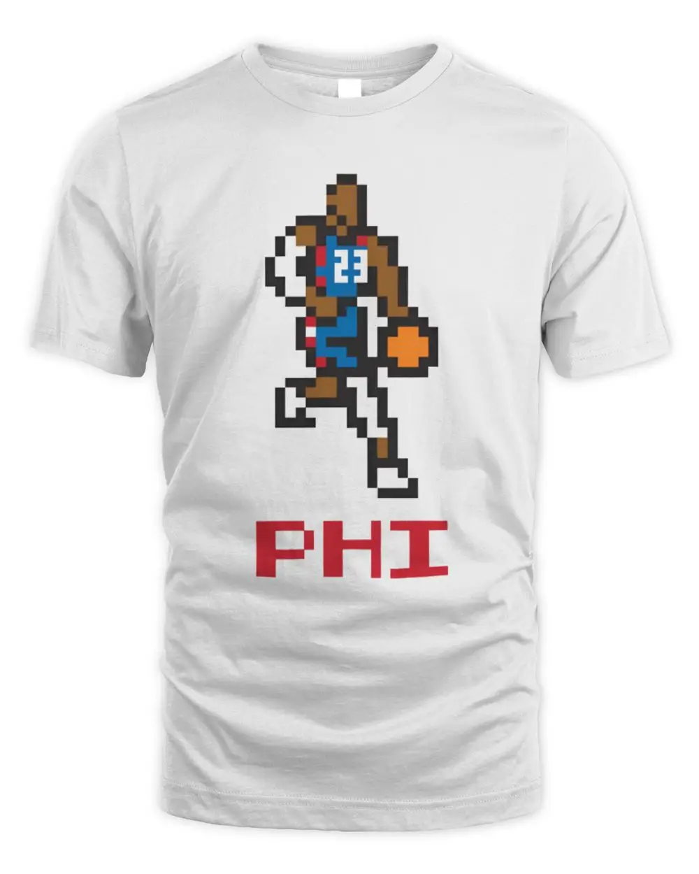 Philadelphia 76ers Retro 8-Bit Pixel Art Basketball Player Number 23 Graphic Hoodie