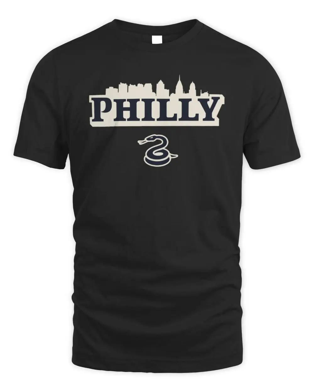 Philly Philadelphia Skyline Cityscape And Snake Logo Soccer Graphic T-Shirt