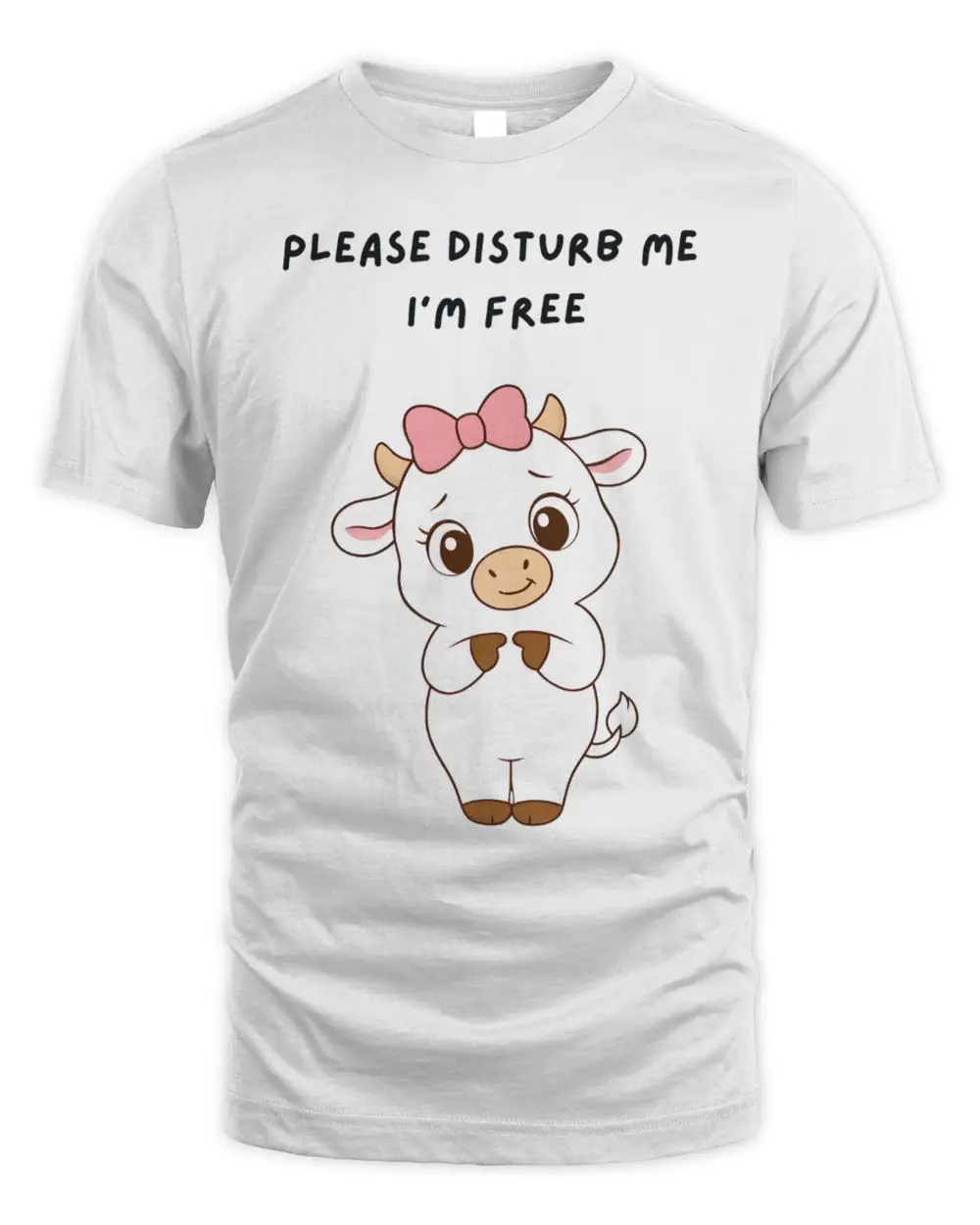 Please Disturb Me I’m Free Cute Cow Cartoon Hoodie