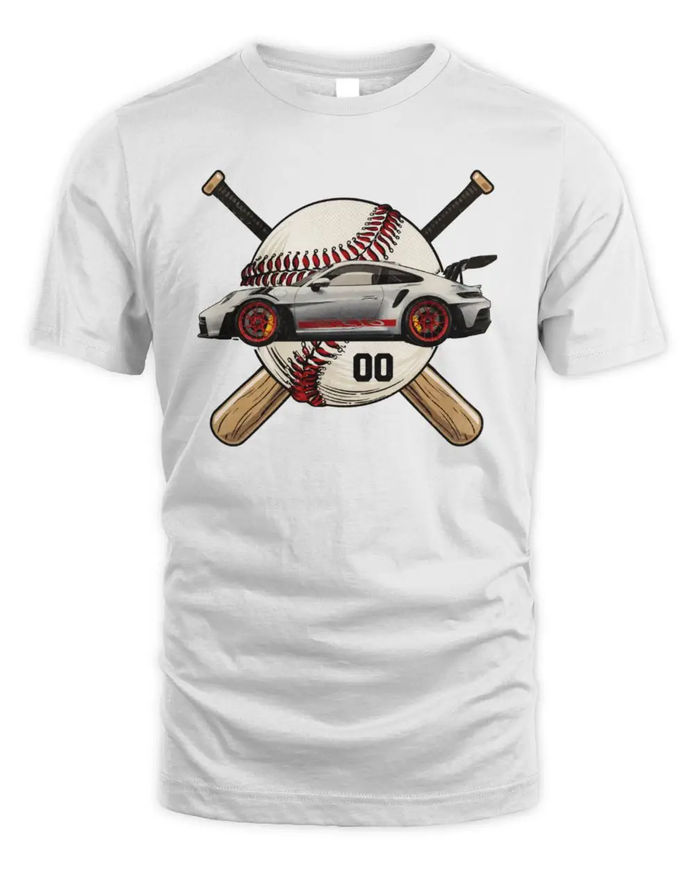 Porsche 911 GT3 RS Crossed Baseball Bats Number 00 Sports Car Hoodie Porsche 911 GT3 RS Crossed Baseball Bats Number 00 Sports Car Hoodie - Image 1