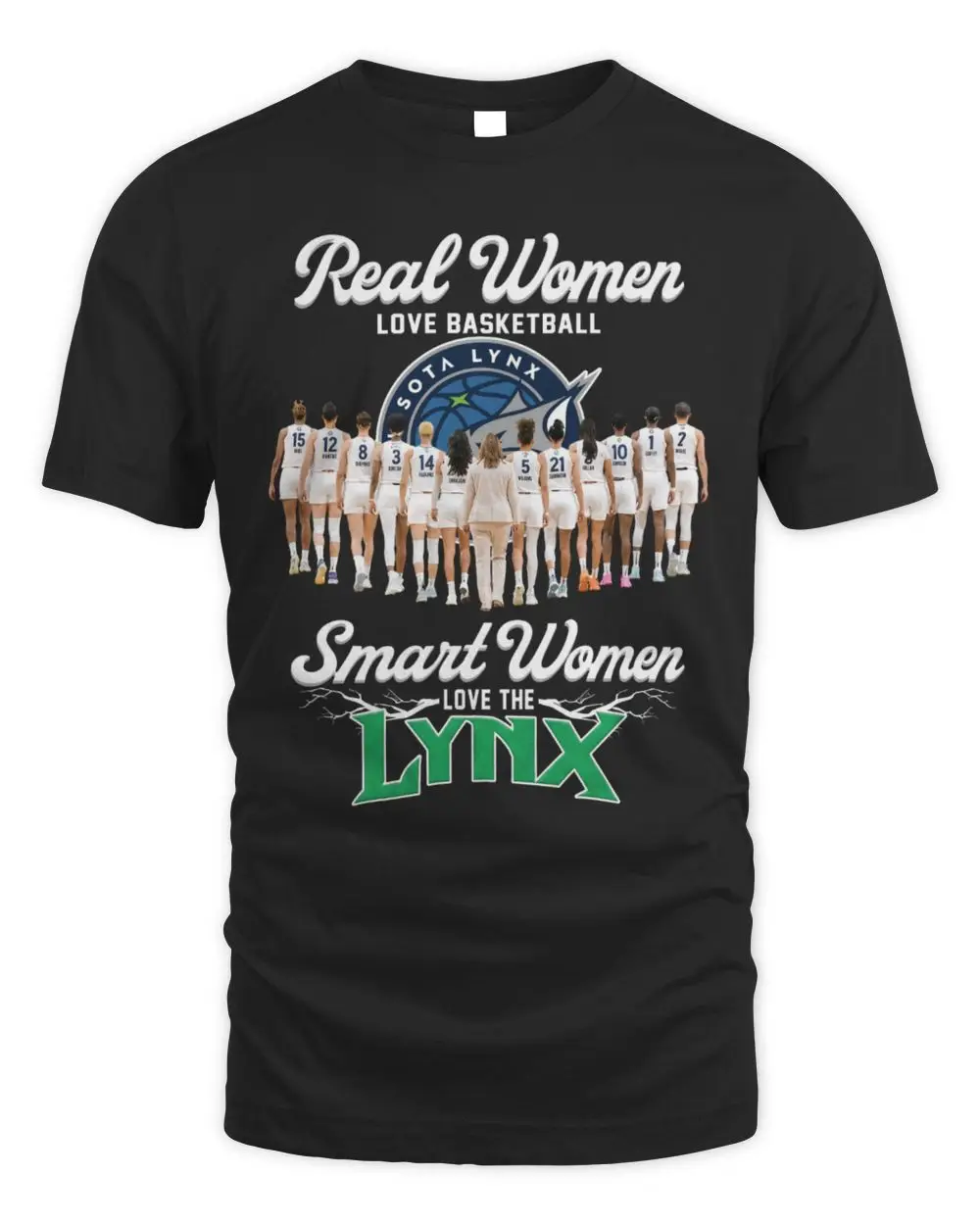 Real Women Love Basketball Smart Women Love The Minnesota Lynx Team Roster Graphic Black Hoodie