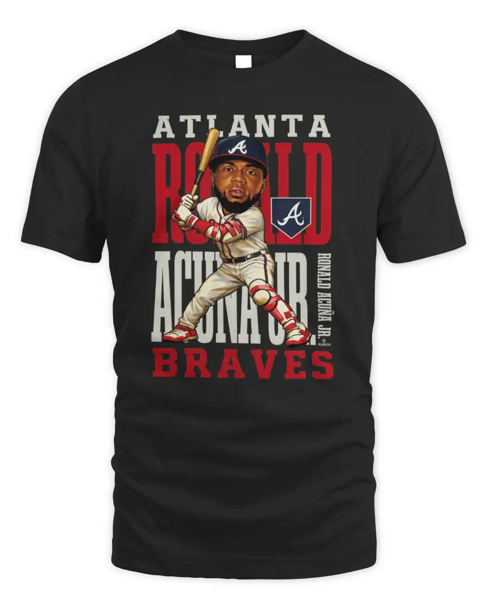 Ronald Acuña Jr. Navy Atlanta Braves Caricature Clash Hoodie Ronald Acuña Jr. Navy Atlanta Braves Caricature Clash Hoodie - Image 1