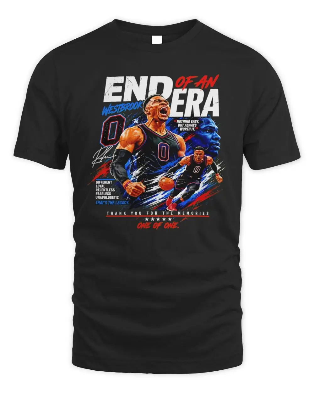 Russell Westbrook End Of An Era Thank You For The Memories Basketball Signature Hoodie