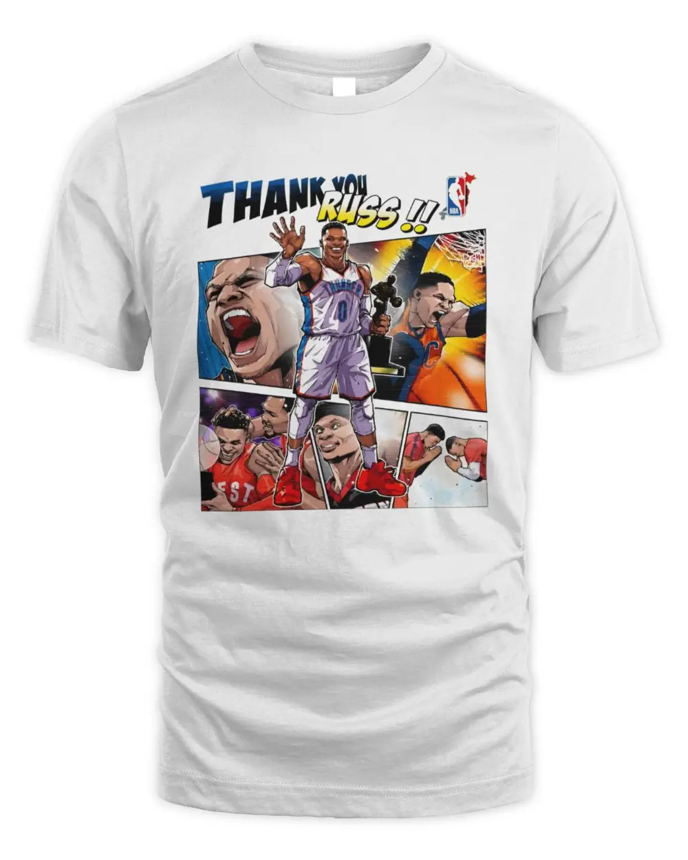 Russell Westbrook Thank You Russ Oklahoma City Thunder Basketball Comic Collage Shirt