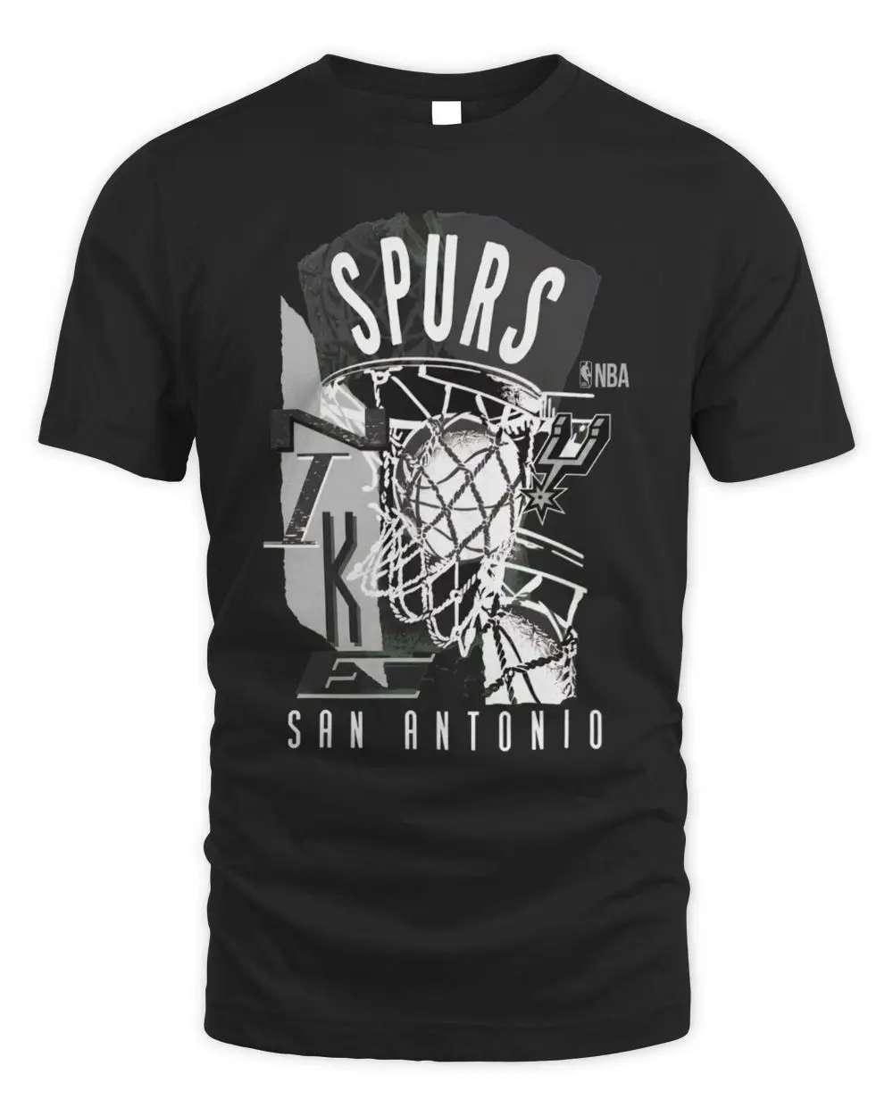 San Antonio Spurs Courtside Black Tee San Antonio Spurs Courtside Black Tee - Image 1