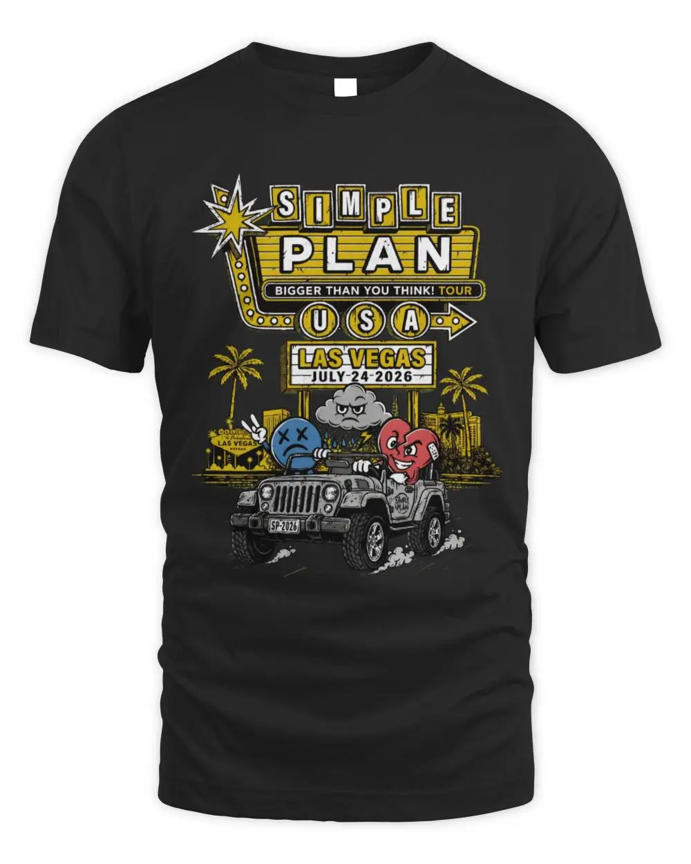 Simple Plan Merch Store The Bigger Than You Think Tour 2026 Las Vegas Shirt
