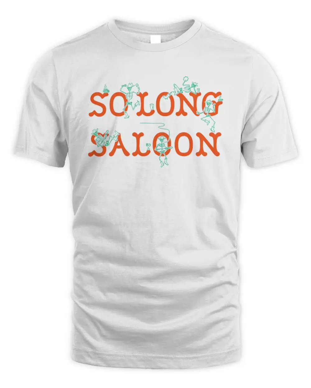 So Long Saloon Dancing Cowboys Skeletons Western T-Shirt