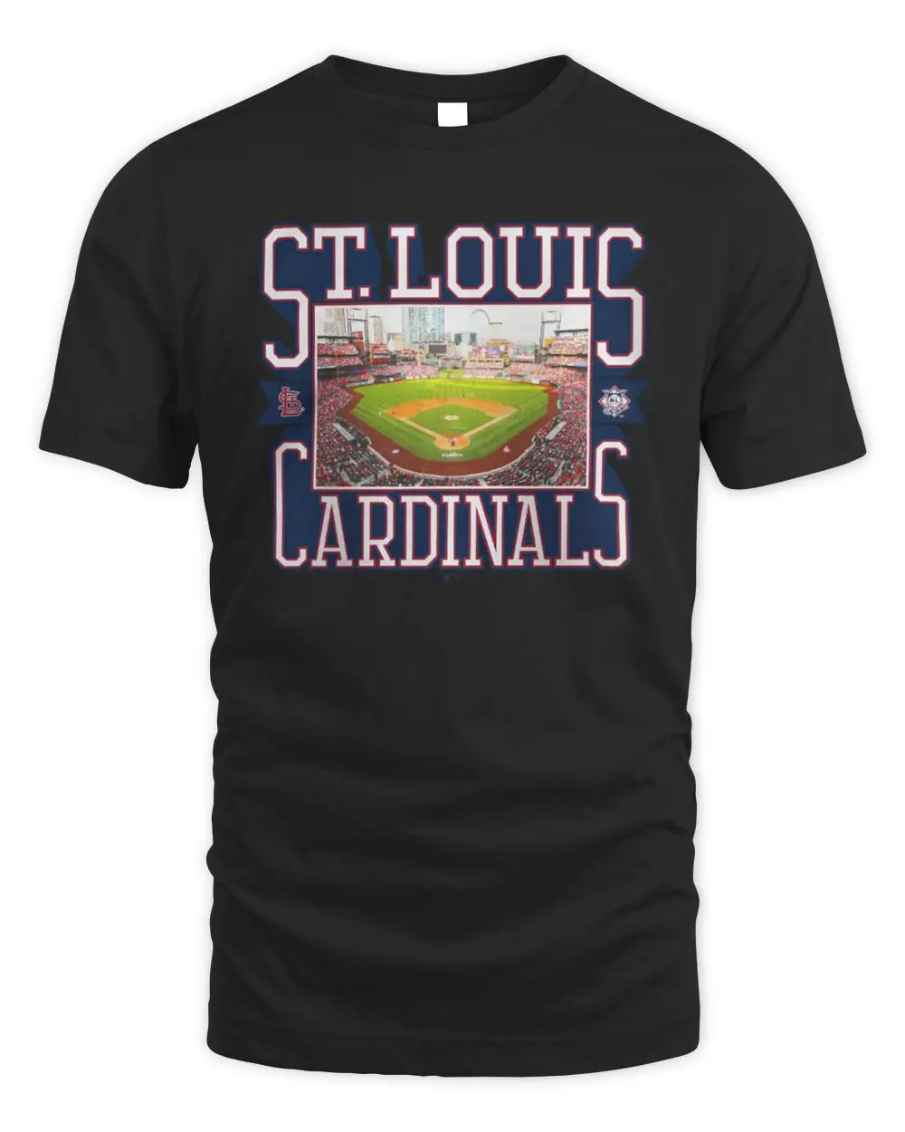 St. Louis Cardinals MLB Baseball Stadium City Skyline Red Graphic T-Shirt