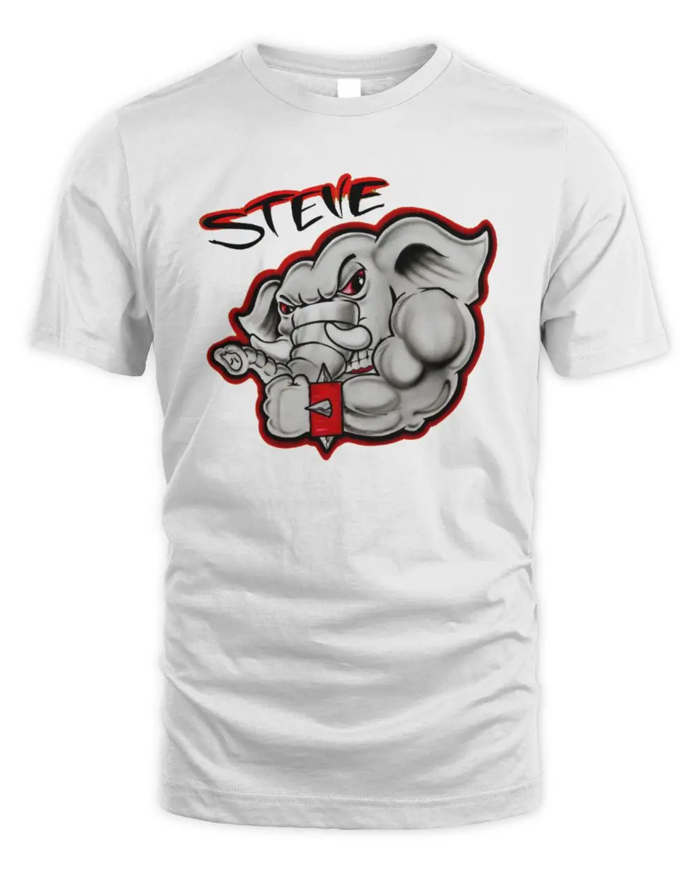 Steve Alabama Crimson Tide Angry Muscular Elephant Mascot T-Shirt