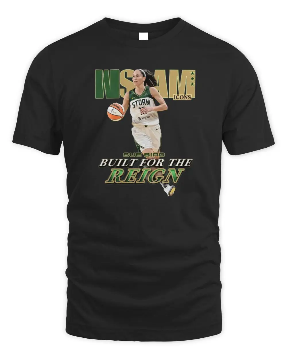 Sue Bird Seattle Storm WNBA Icons Built For The Reign Basketball Magazine Cover Graphic T-Shirt