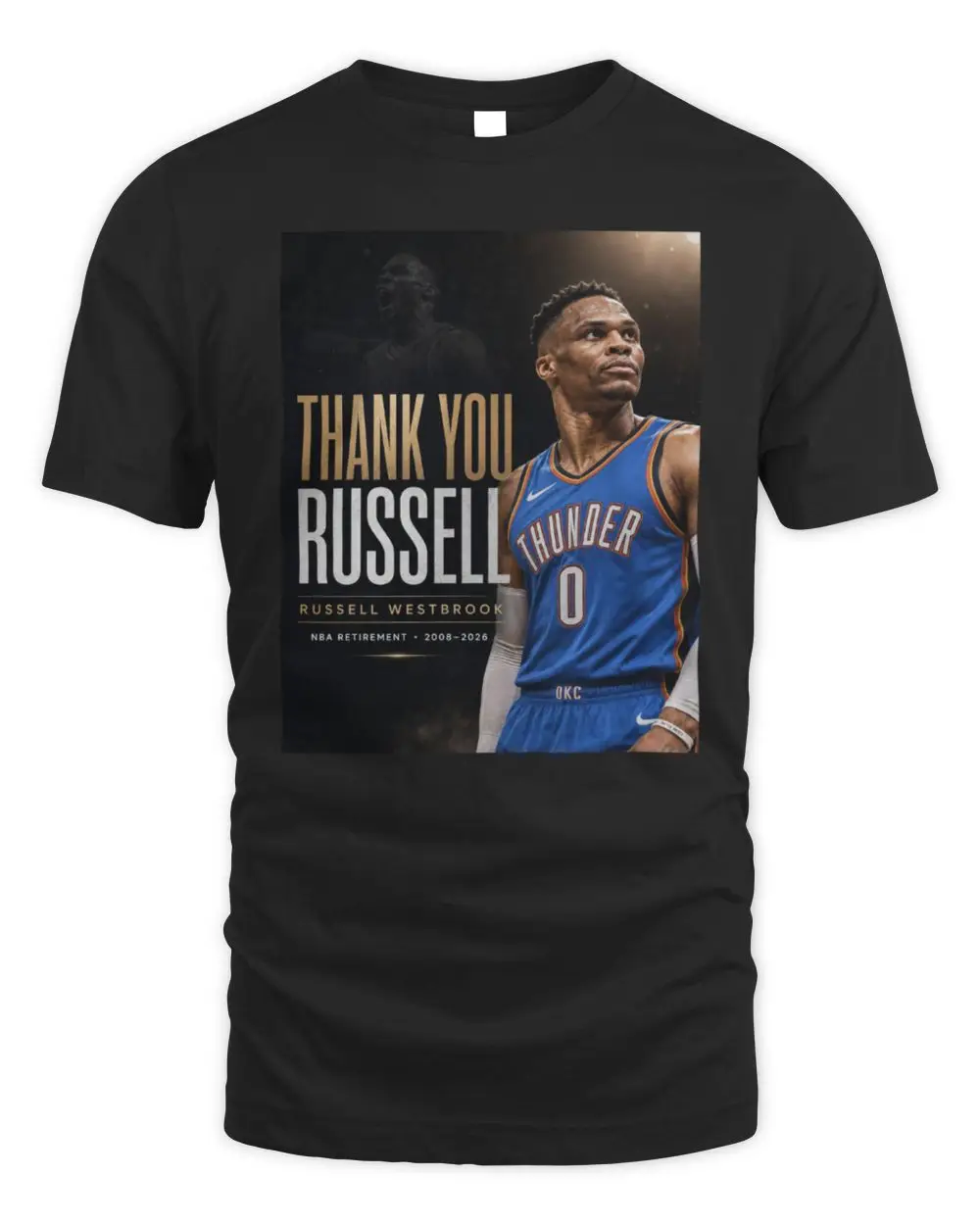 Thank You Russell Westbrook OKC Thunder NBA Retirement 2008 2026 Tribute Shirt