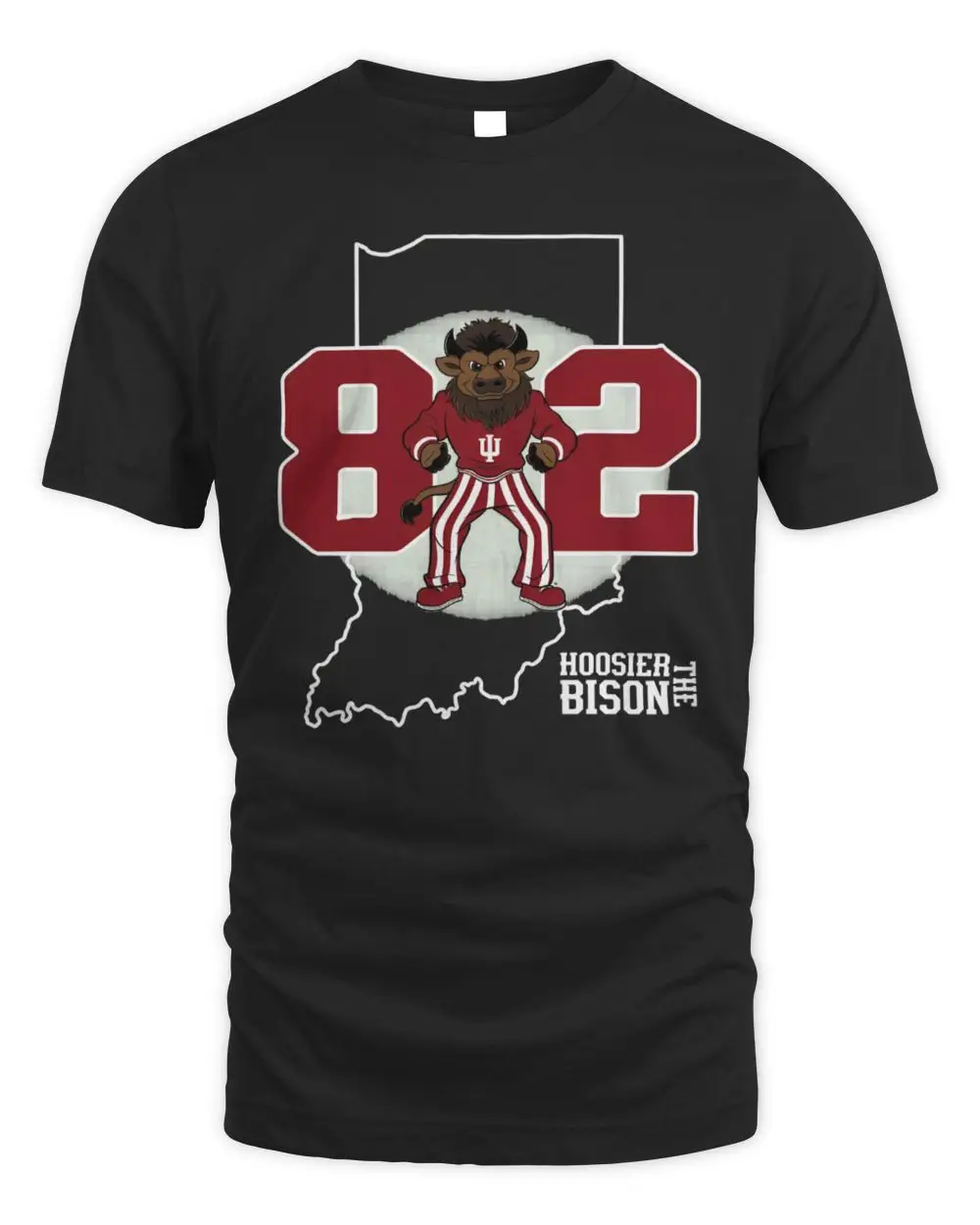 The Hoosier The Bison 812 Indiana State Map Mascot College Sports Graphic Hoodie