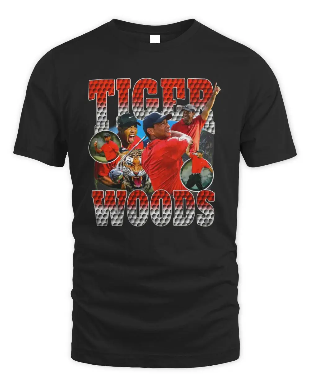 Tiger Woods Vintage Golf Legend Collage Graphic Red Shirt Red Golf Balls Design Hoodie Tiger Woods Vintage Golf Legend Collage Graphic Red Shirt Red Golf Balls Design Hoodie - Image 1
