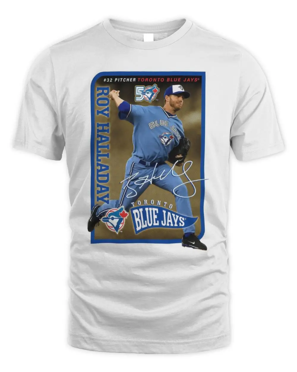 Toronto Blue Jays 50th Anniversary Roy Halladay Pima T-Shirt