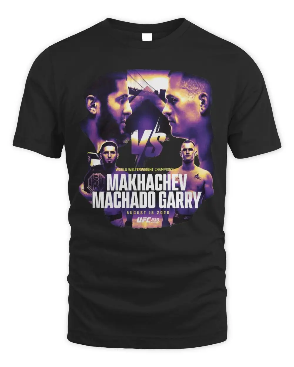 UFC 330 Makhachev Vs. Machado Match Up T-Shirt Black