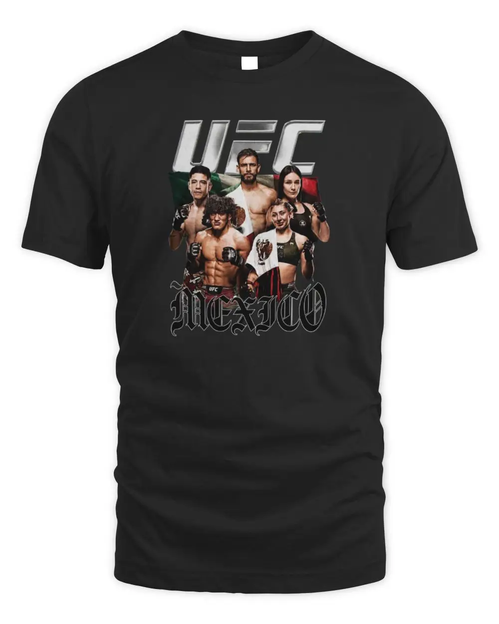UFC Noche Mexico Event Graphic Tee Featuring Mexican MMA Fighters And National Flag Black Hoodie