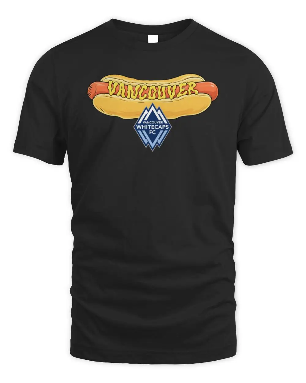 Vancouver Whitecaps FC Soccer Club Hot Dog Graphic Logo Black Hoodie