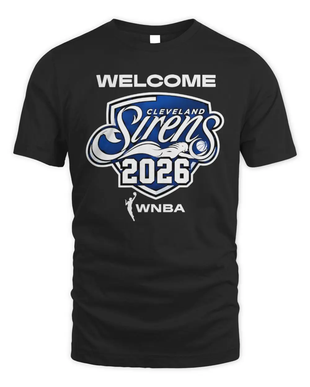 Welcome Cleveland Sirens 2026 WNBA Basketball Team Blue Logo Black Hoodie Welcome Cleveland Sirens 2026 WNBA Basketball Team Blue Logo Black Hoodie - Image 1