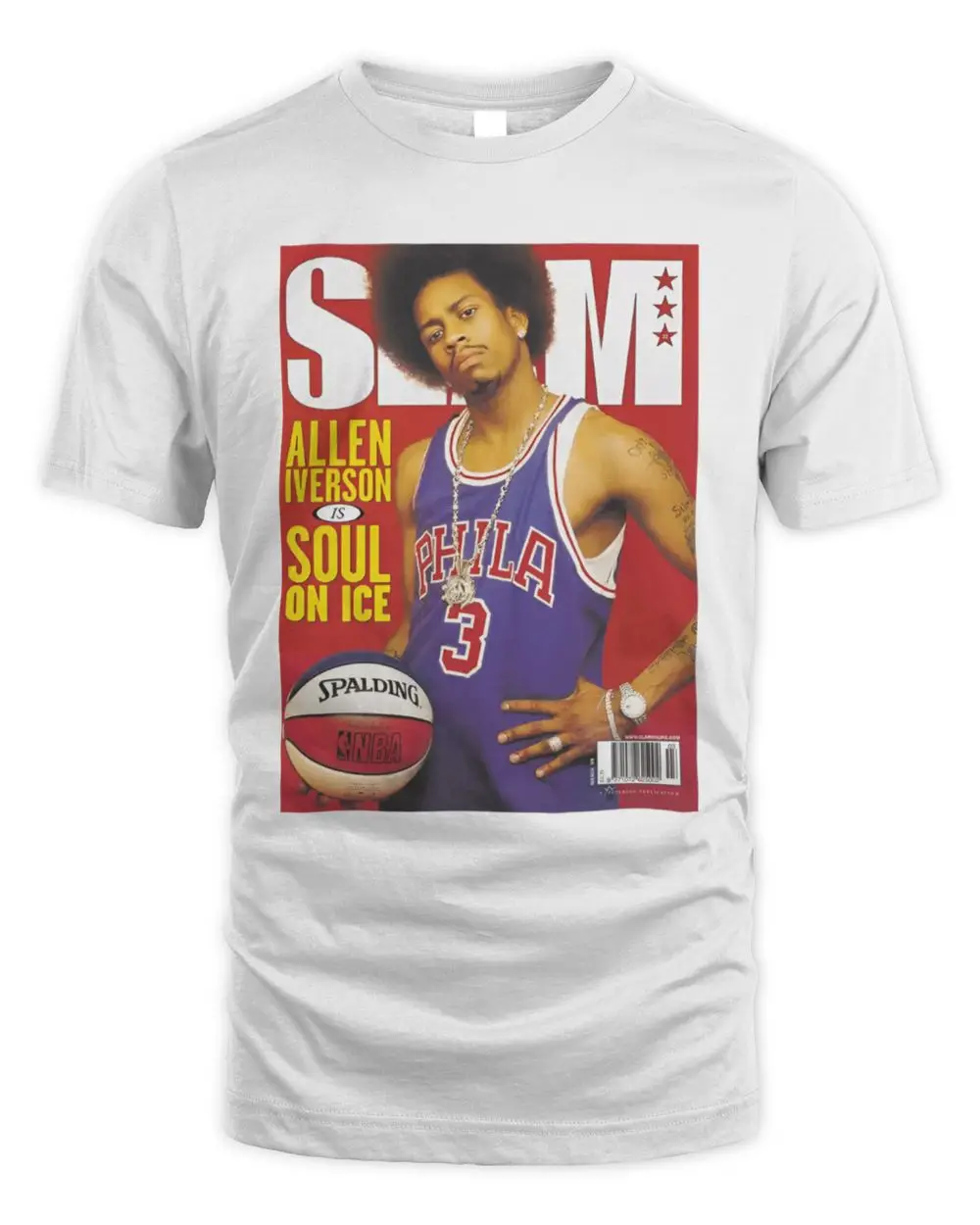 White Allen Iverson Philadelphia 76ers Soul On Ice SLAM Magazine Cover NBA Basketball Legend Hoodie