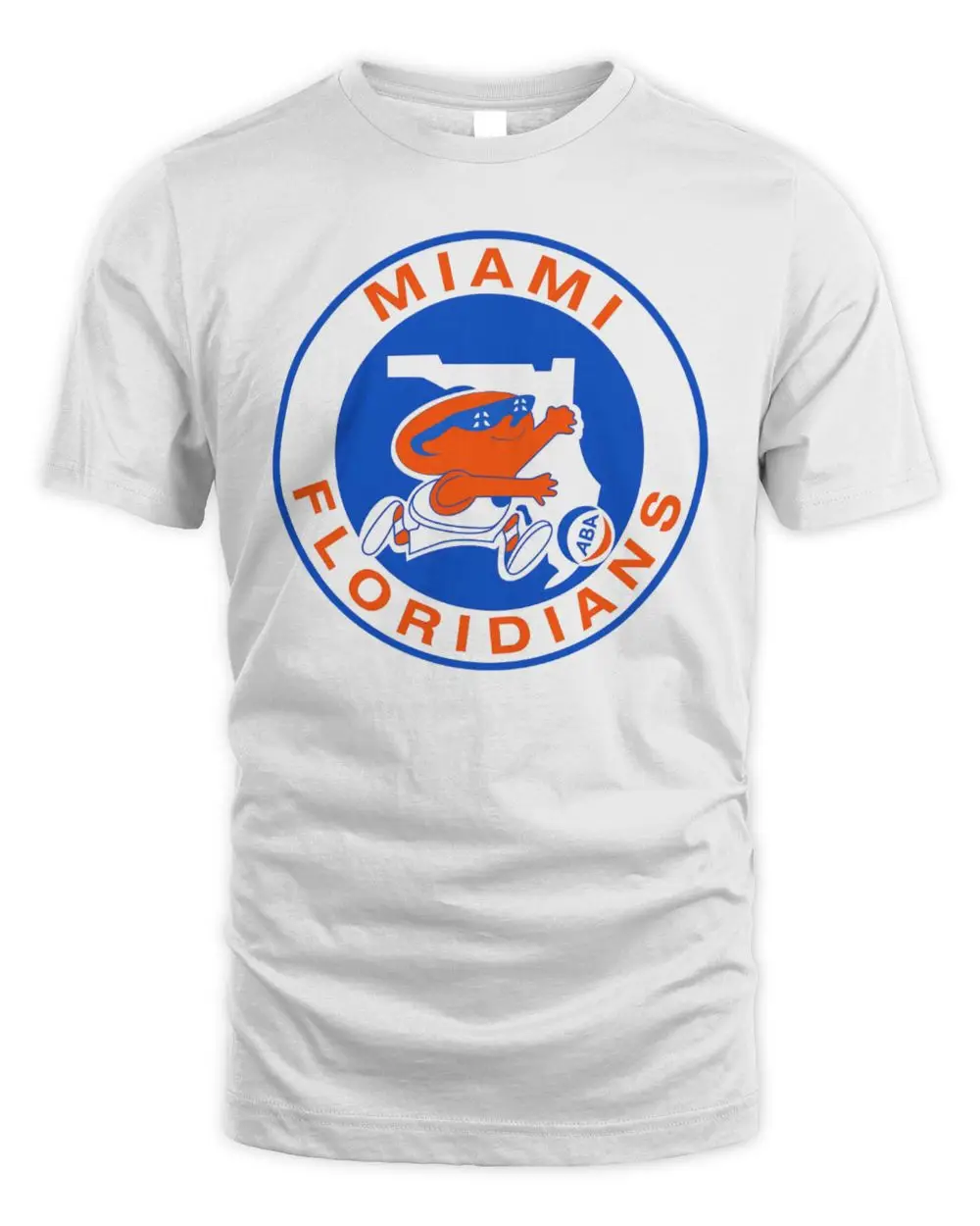 White Miami Floridians ABA Basketball Team Vintage Retro Mascot Logo Hoodie