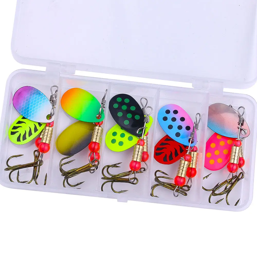 Metal Spinner Lure Kit with Storage Box