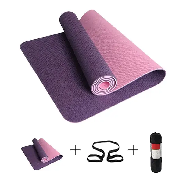 Non-Slip TPE Yoga Mat with Carry Strap Non-Slip TPE Yoga Mat with Carry Strap - Image 1