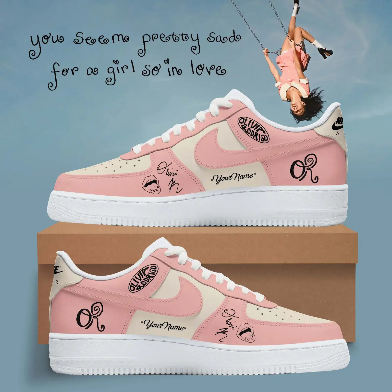 .Sticky Sweet " Olivia Rodrigo Air Force 1 Shoes V1 
