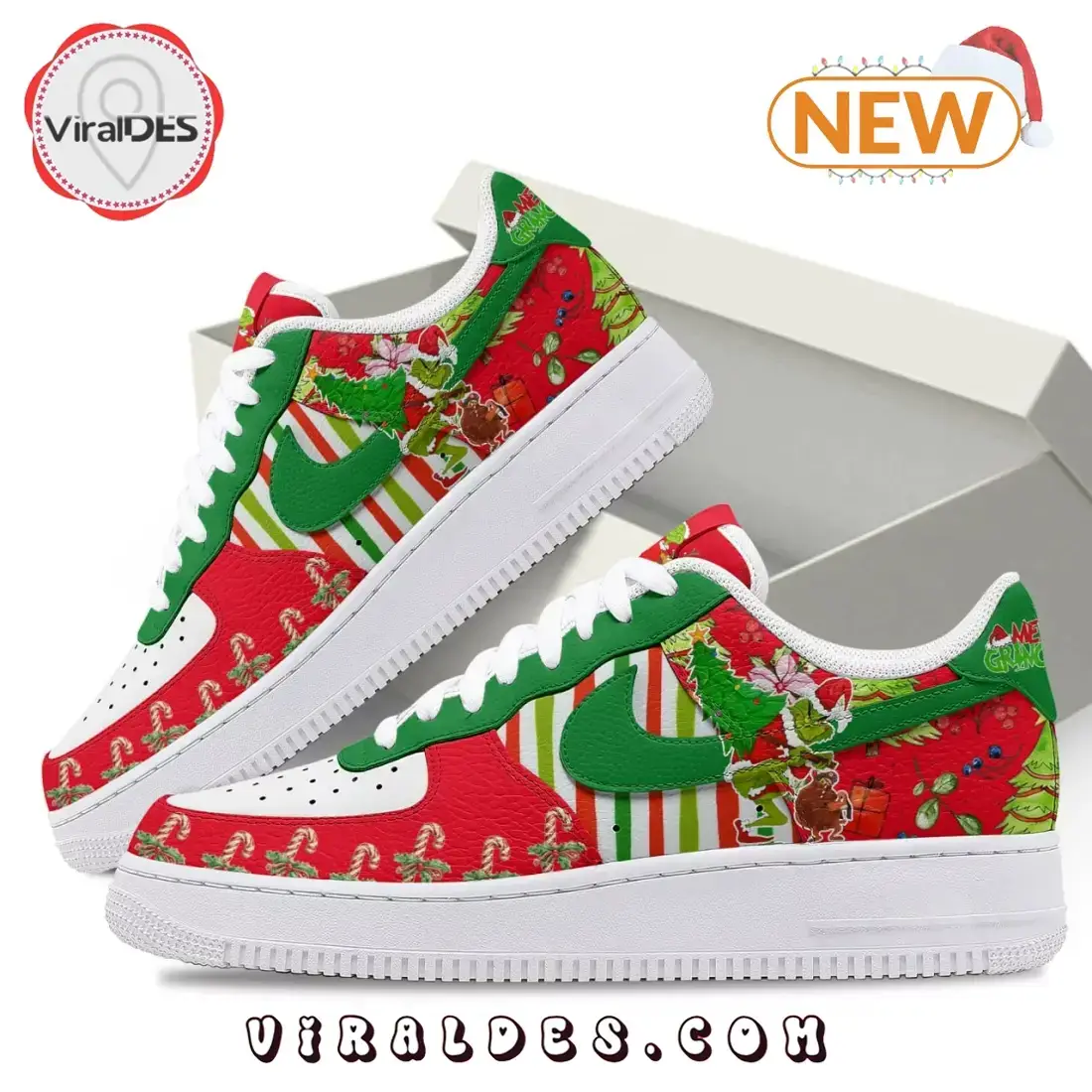 2024 Merry Grinchmas Christmas Air Force 1 Shoes - Image 3