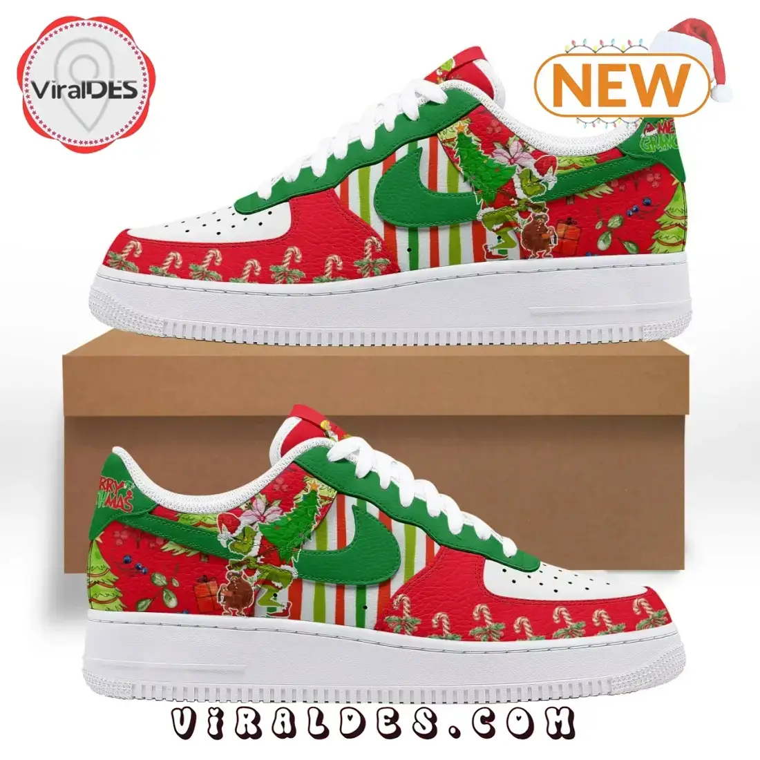 2024 Merry Grinchmas Christmas Air Force 1 Shoes - Image 4