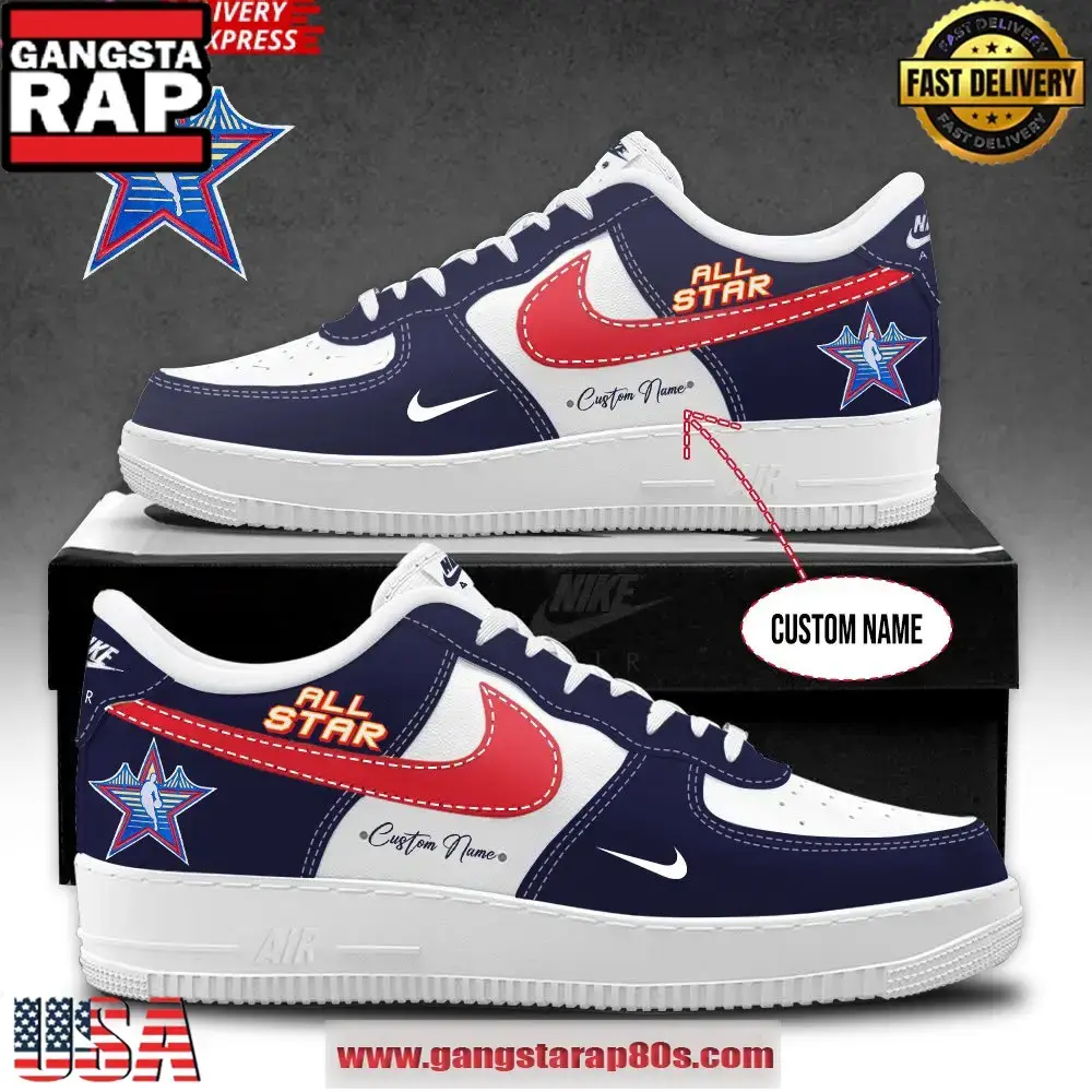 2025 NBA All-Star Game Navy Blue Air Force 1 Shoes Running Sneakers Shoes