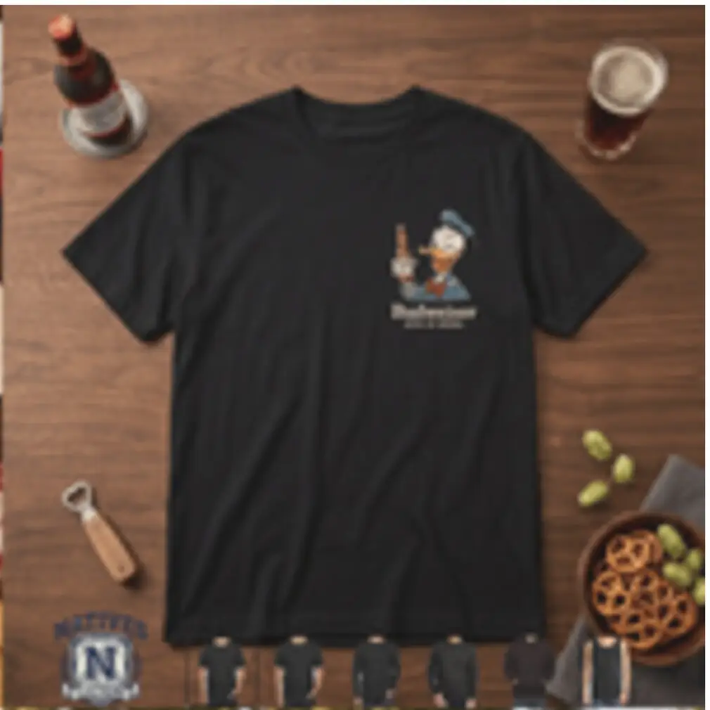 Beer Drinking Donald Duck No Ducking Around On Beer Day T Shirt