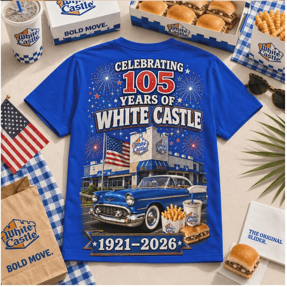 White Castle Fast Food Vintage Car 105 Years Retro T Shirt