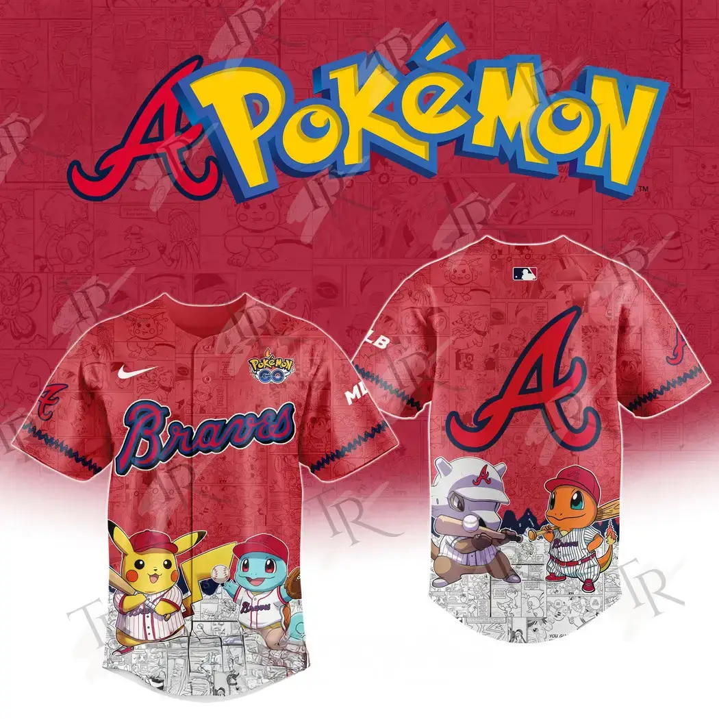 2025 Atlanta Braves Pokemon Go Special Edition Baseball Jersey Unique Baseball Gifts Image