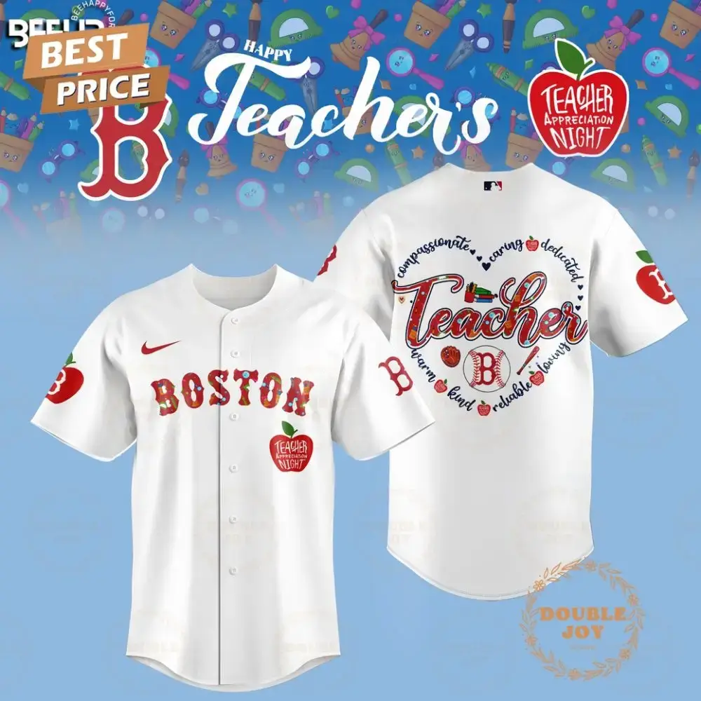 2025 Boston Red Sox Happy Teachers Appreciation Night Limited Edition Baseball Jersey - White Image