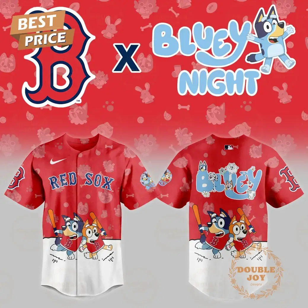 2025 Boston Red Sox MLB x Bluey Night Baseball Jersey Limited Edition Image