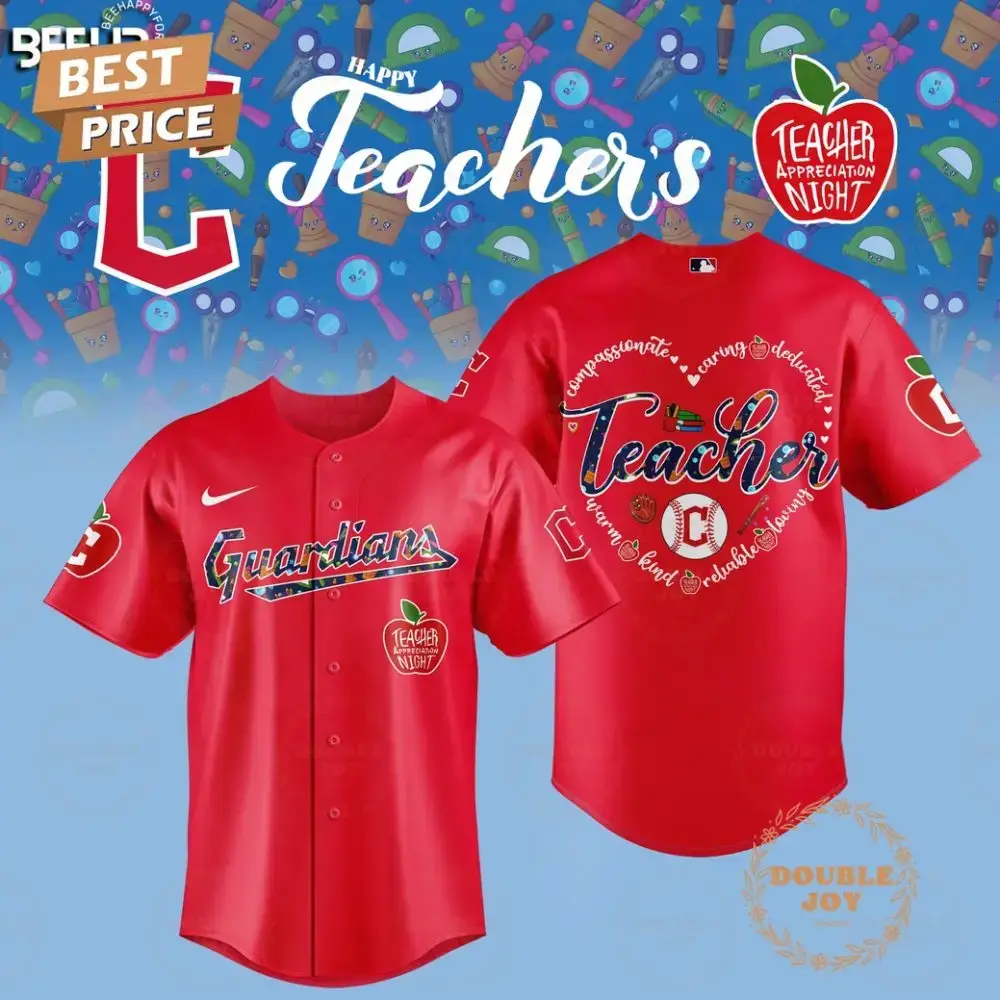 2025 Cleveland Guardians Happy Teachers Appreciation Night Limited Edition Baseball Jersey - Red Image