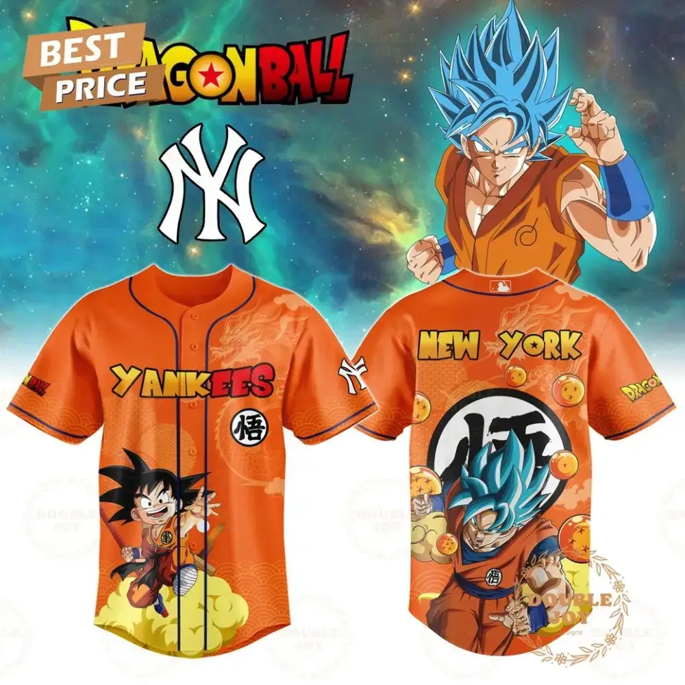 2025 Goku X New York Yankees Dragonball Limited Edition Baseball Jersey Image