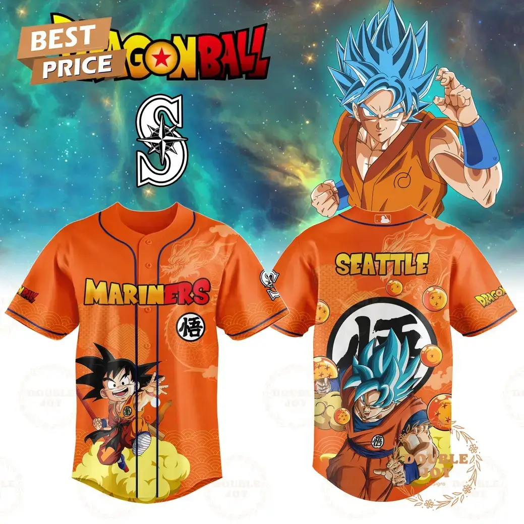 2025 Goku x Seattle Mariners Dragonball Limited Edition Baseball Jersey Image