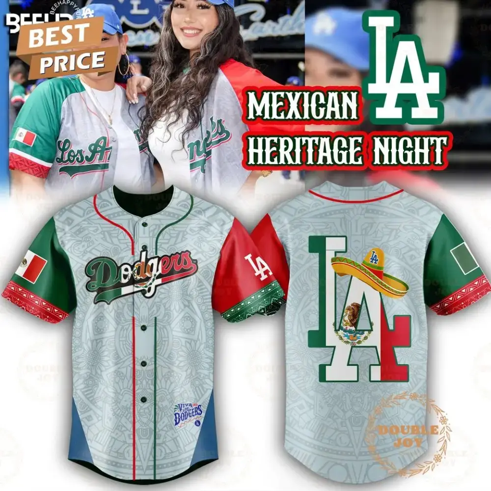 2025 Los Angeles Dodgers Mexican Heritage Night Special Edition Baseball Jersey Image