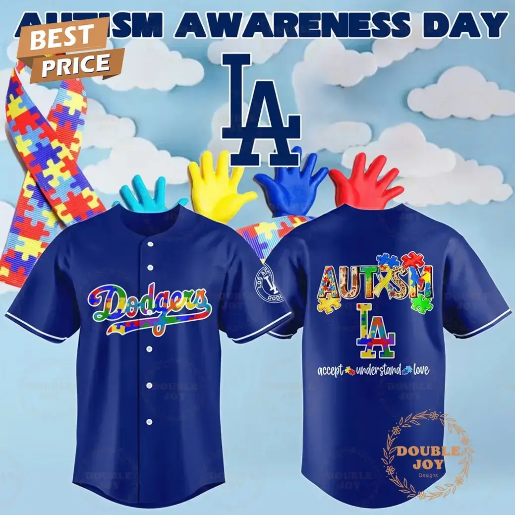 2025 Los Angeles Dodgers MLB Autism Awareness Day Limited Edition Baseball Jersey Image