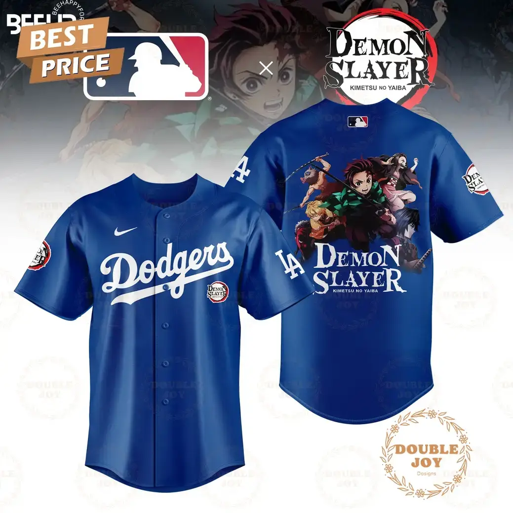 2025 Los Angeles Dodgers MLB Demon Slayer Kimetsu No Yaiba Limited Edition Baseball Jersey Image