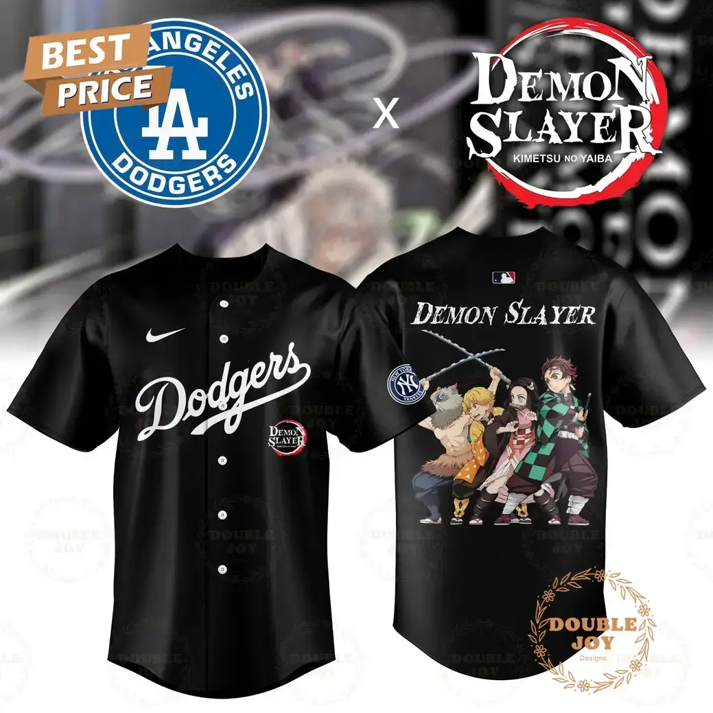 2025 Los Angeles Dodgers MLB Demon Slayer Limited Edition Baseball Jersey - Black Image