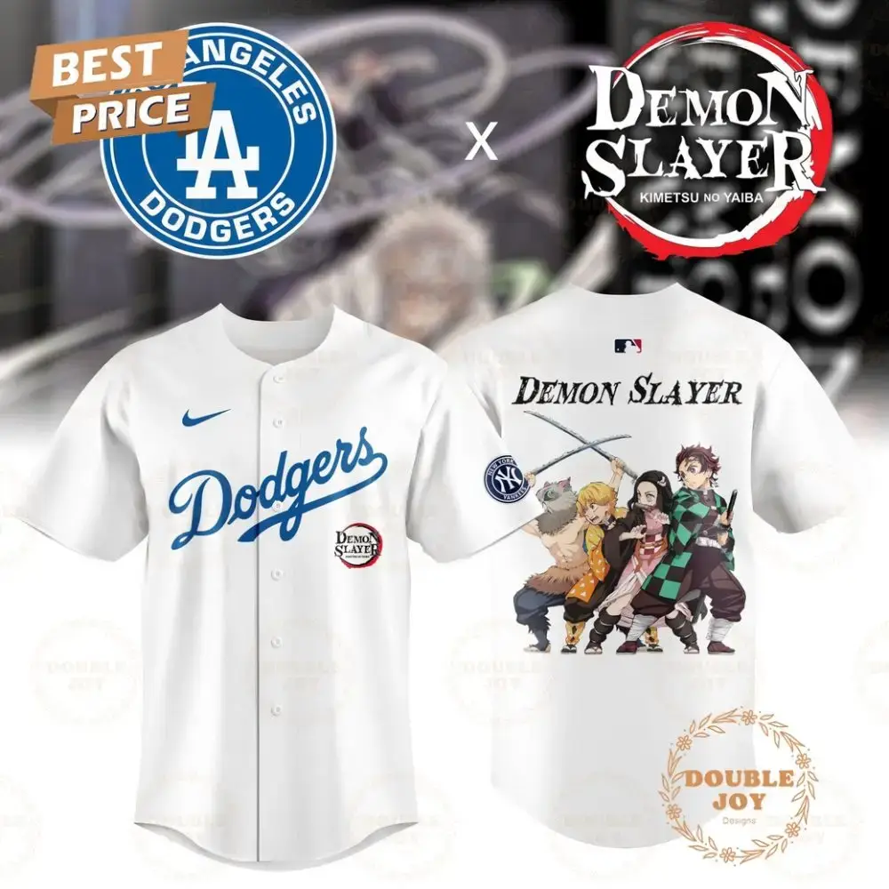 2025 Los Angeles Dodgers Mlb Demon Slayer Limited Edition Baseball Jersey - White Image