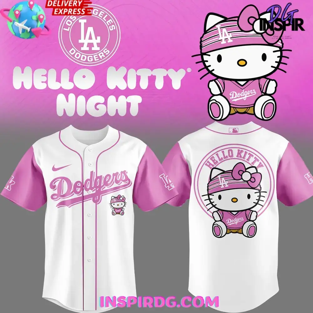 2025 Los Angeles Dodgers X Hello Kitty Special Edition Baseball Jersey Image