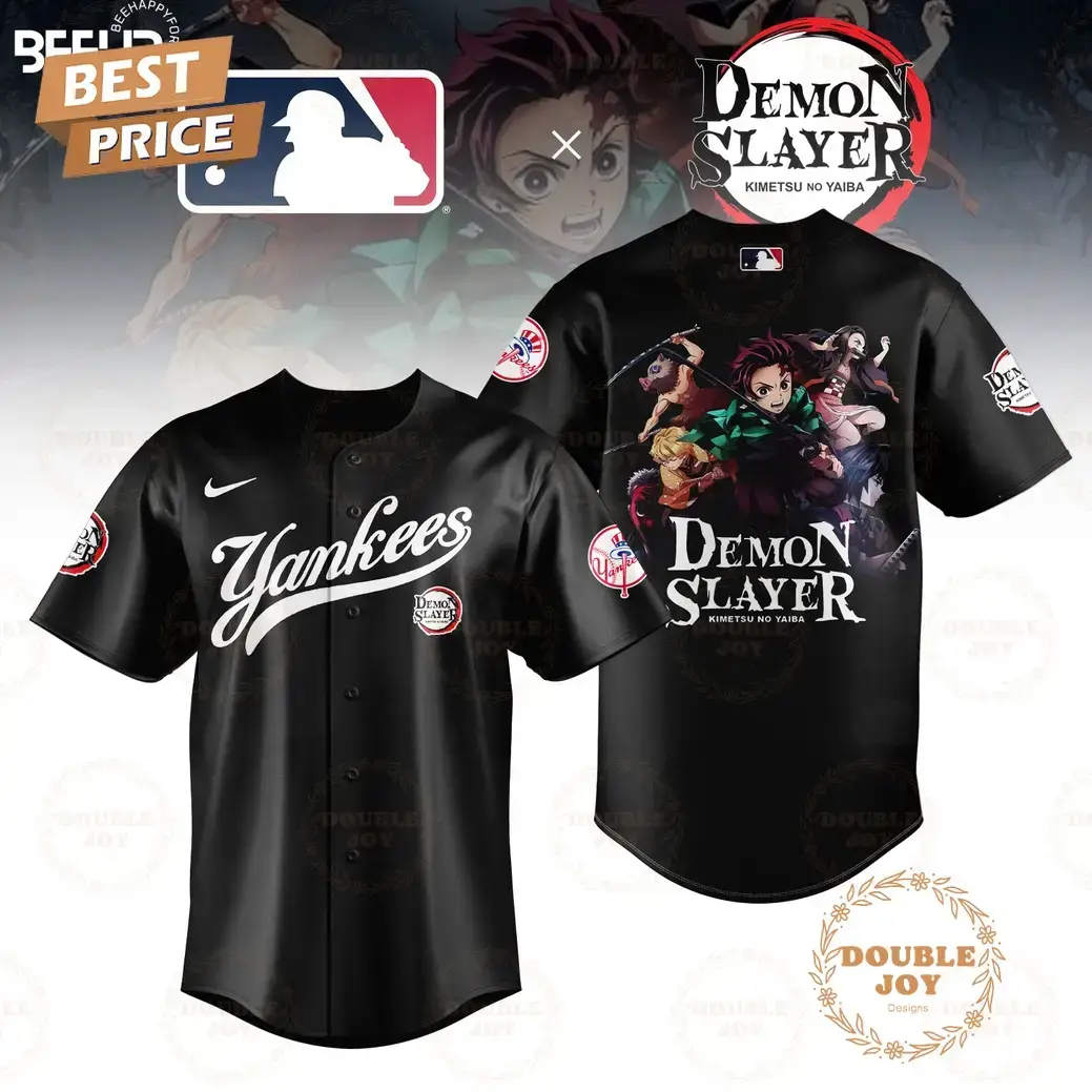 2025 New York Yankees MLB Demon Slayer Kimetsu No Yaiba Limited Edition Baseball Jersey Image