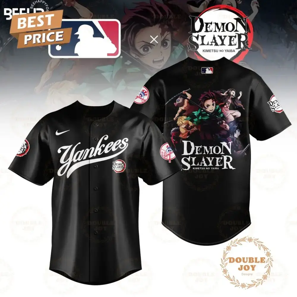 2025 New York Yankees Mlb Demon Slayer Kimetsu No Yaiba Limited Edition Baseball Jersey Image