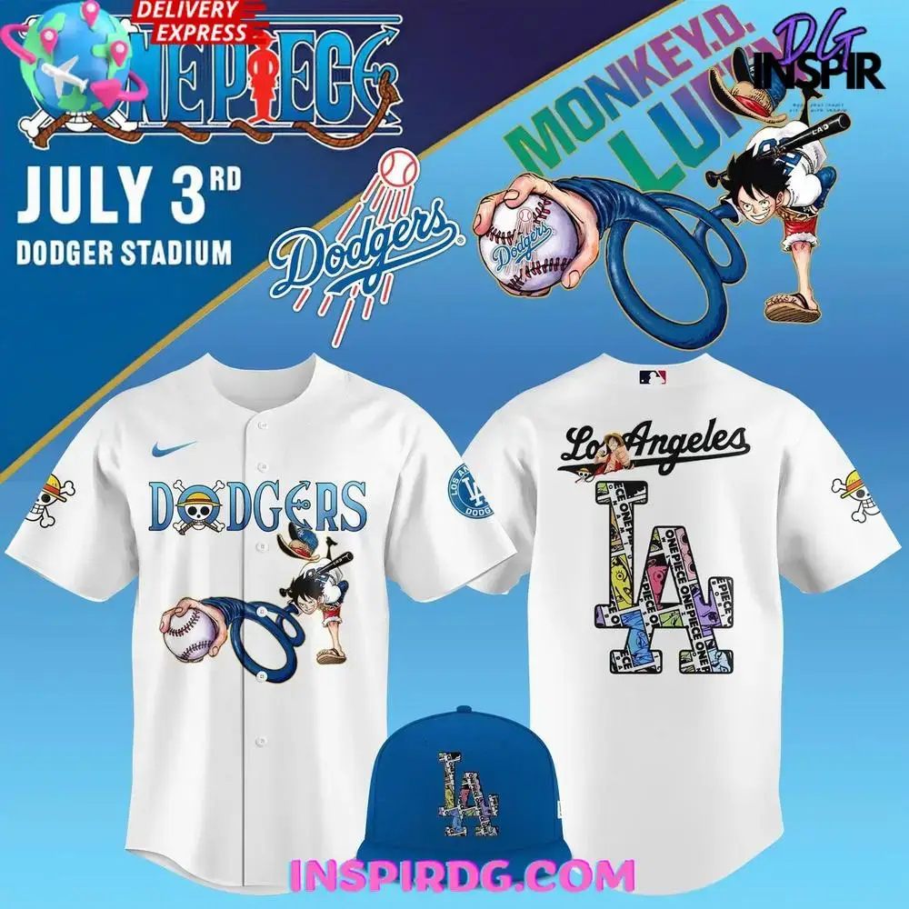 2025 One Piece Night X Los Angeles Dodgers Stadium Baseball Jersey Image